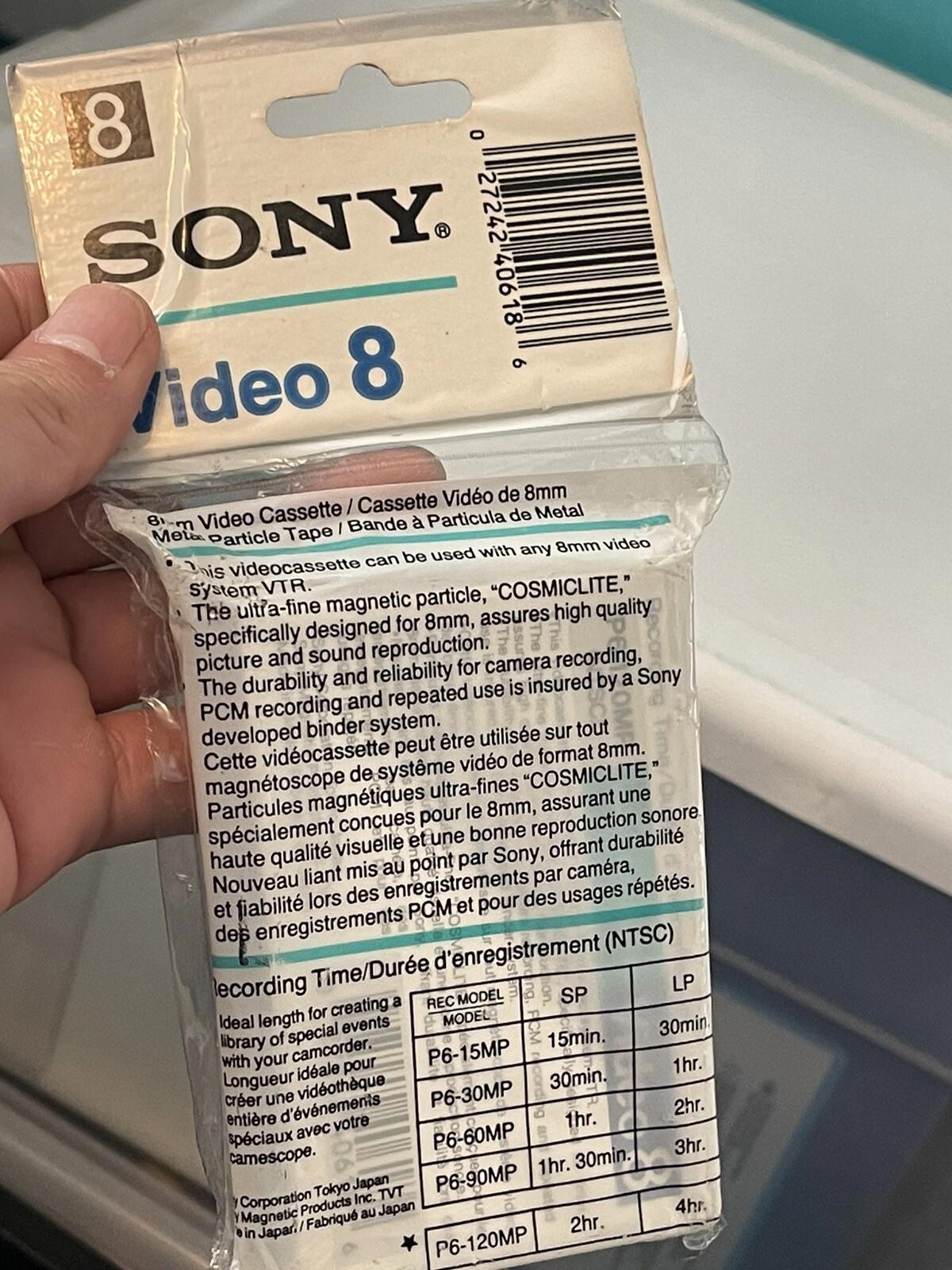Sony Metal Particle MP 120 P6-120MP 8mm Video Cassette Sealed
