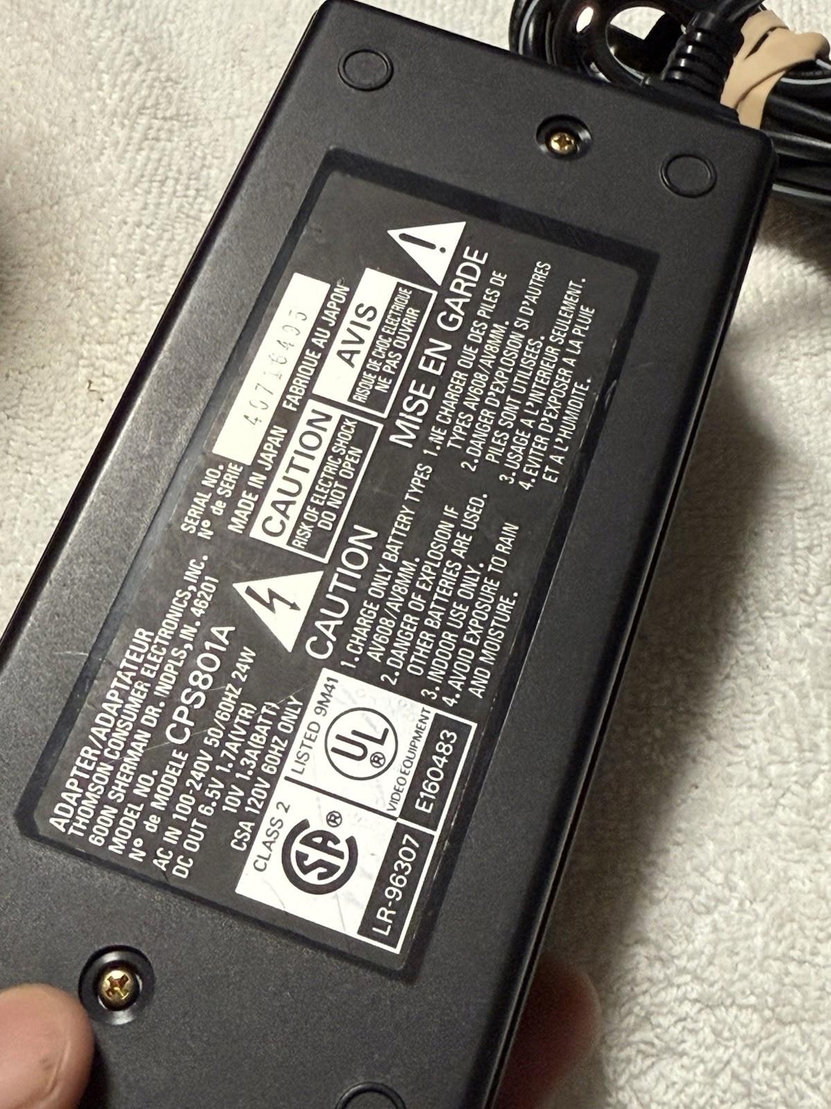 Thomson Consumer Electronics CPS801A Battery Charger AC Adapter 6.5V 1.3A Dock