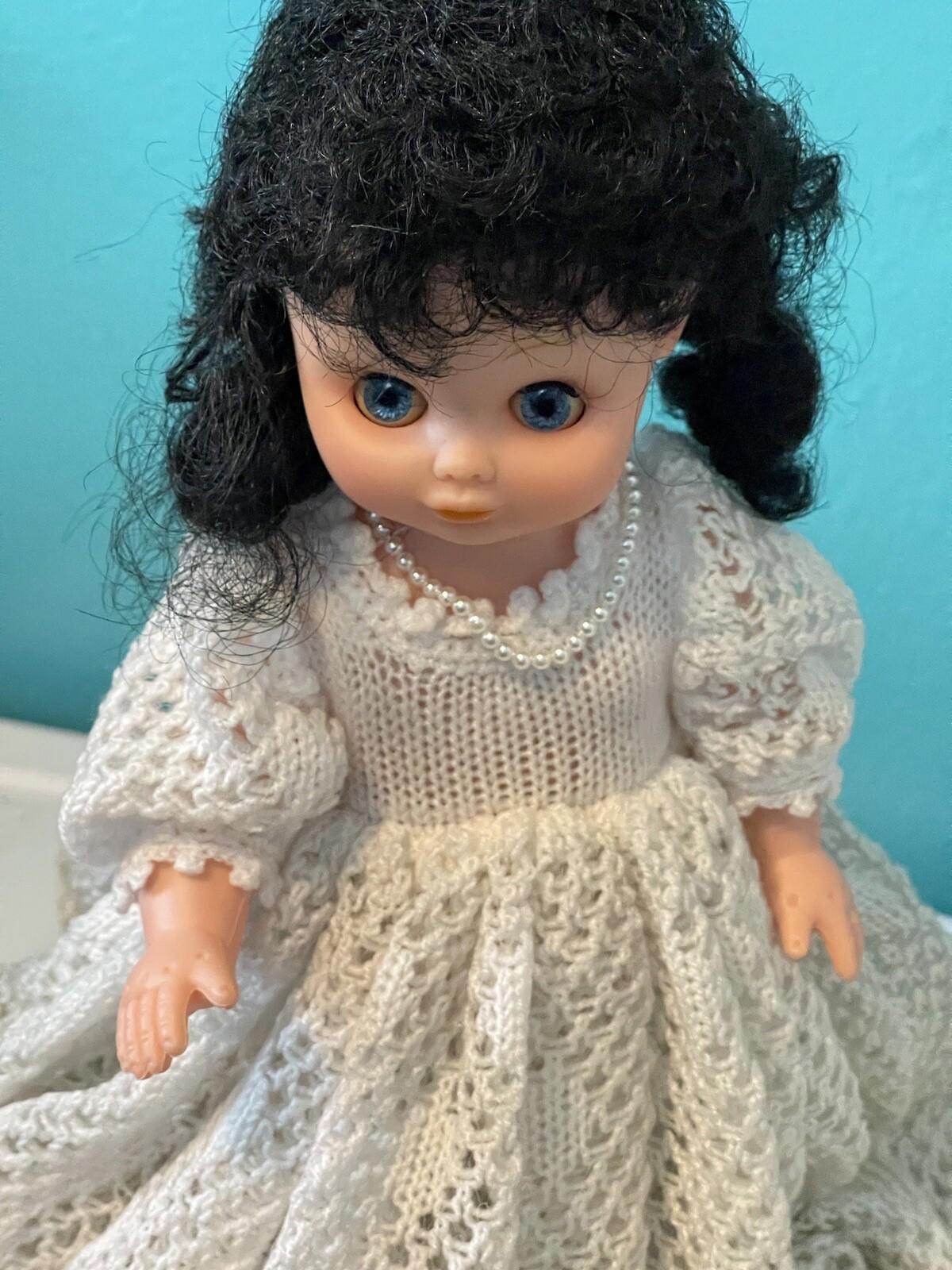 Vintage doll with long dresses 14” tall