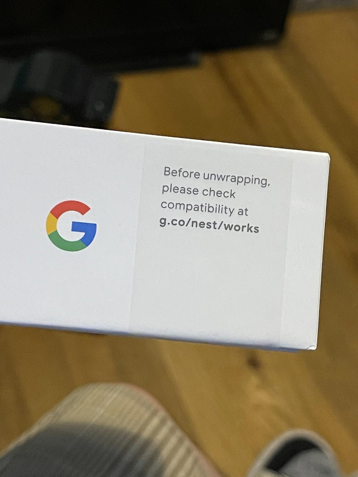 Google Nest Thermostat Sensor Charcoal, open box model G4CV2