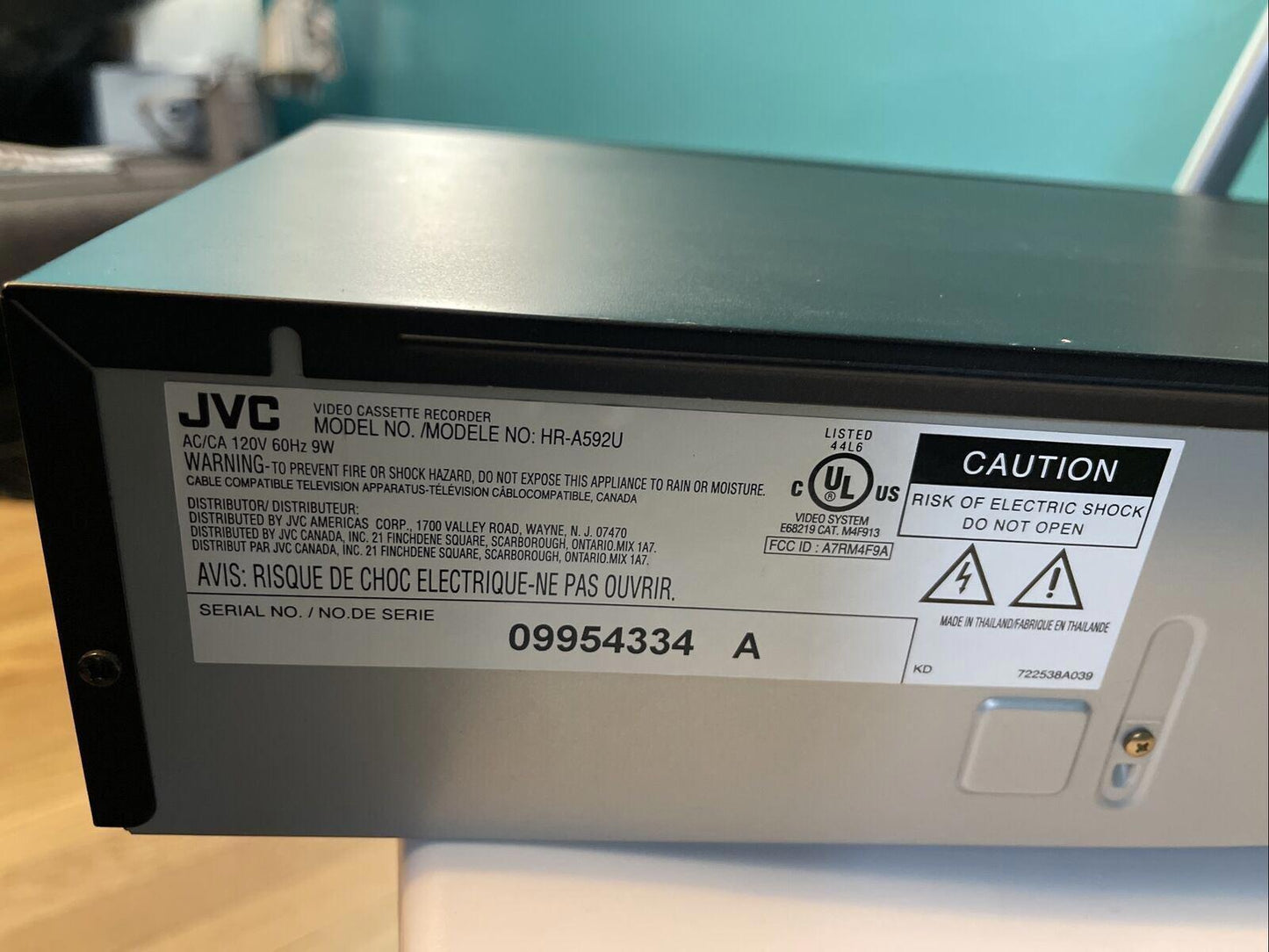 JVC HR-A592U Hi-Fi 4 Head Video Cassette Recorder VHS No Remote Tested