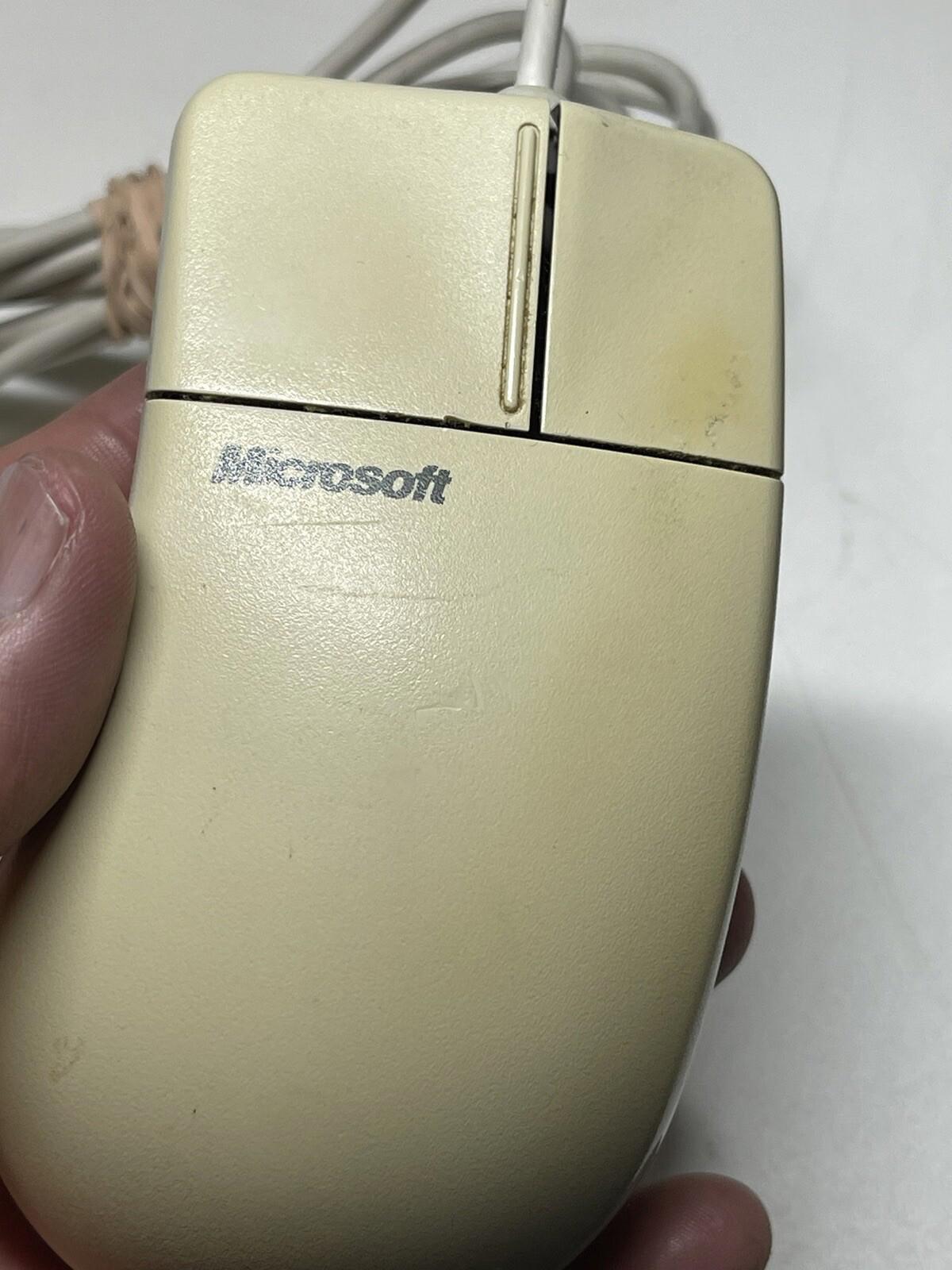 Microsoft Serial Mouse 2.0a Wired Mechanical Roller Ball 2-Button Vintage (21)