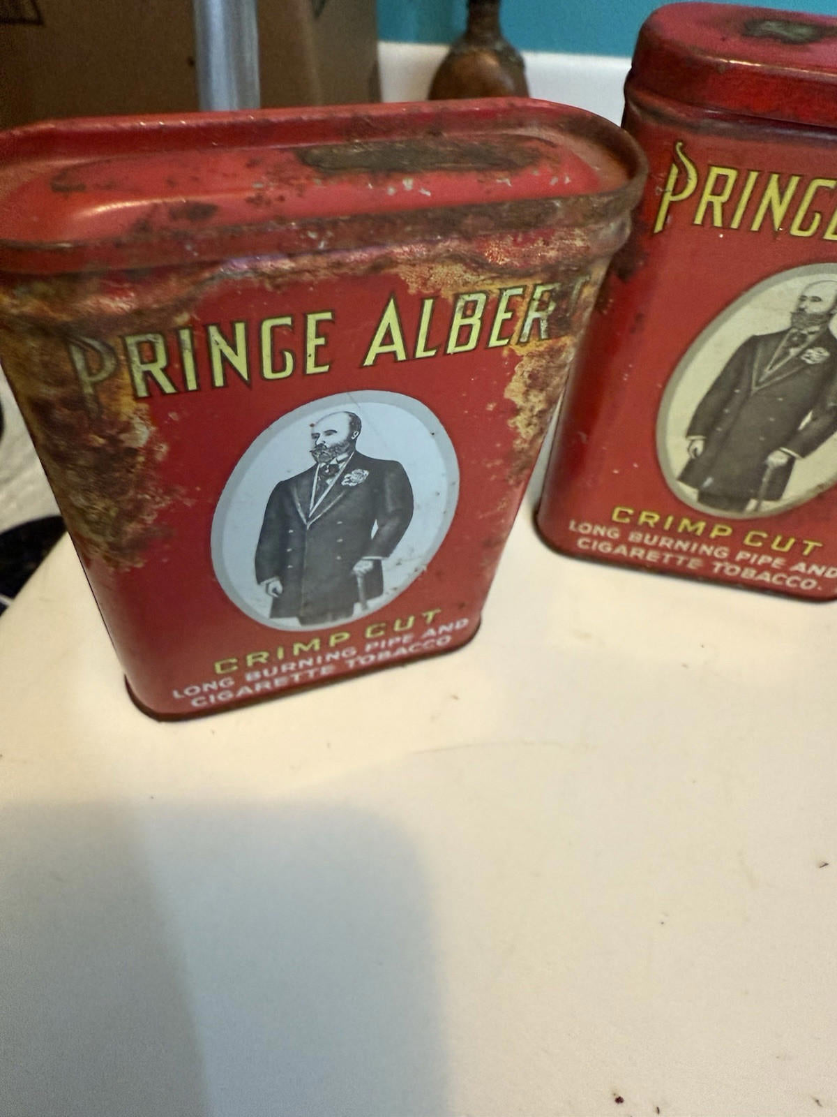 3  Prince Albert Crimp Cut Tobacco Hinged Pocket Tin - 1.5oz Empty Tins