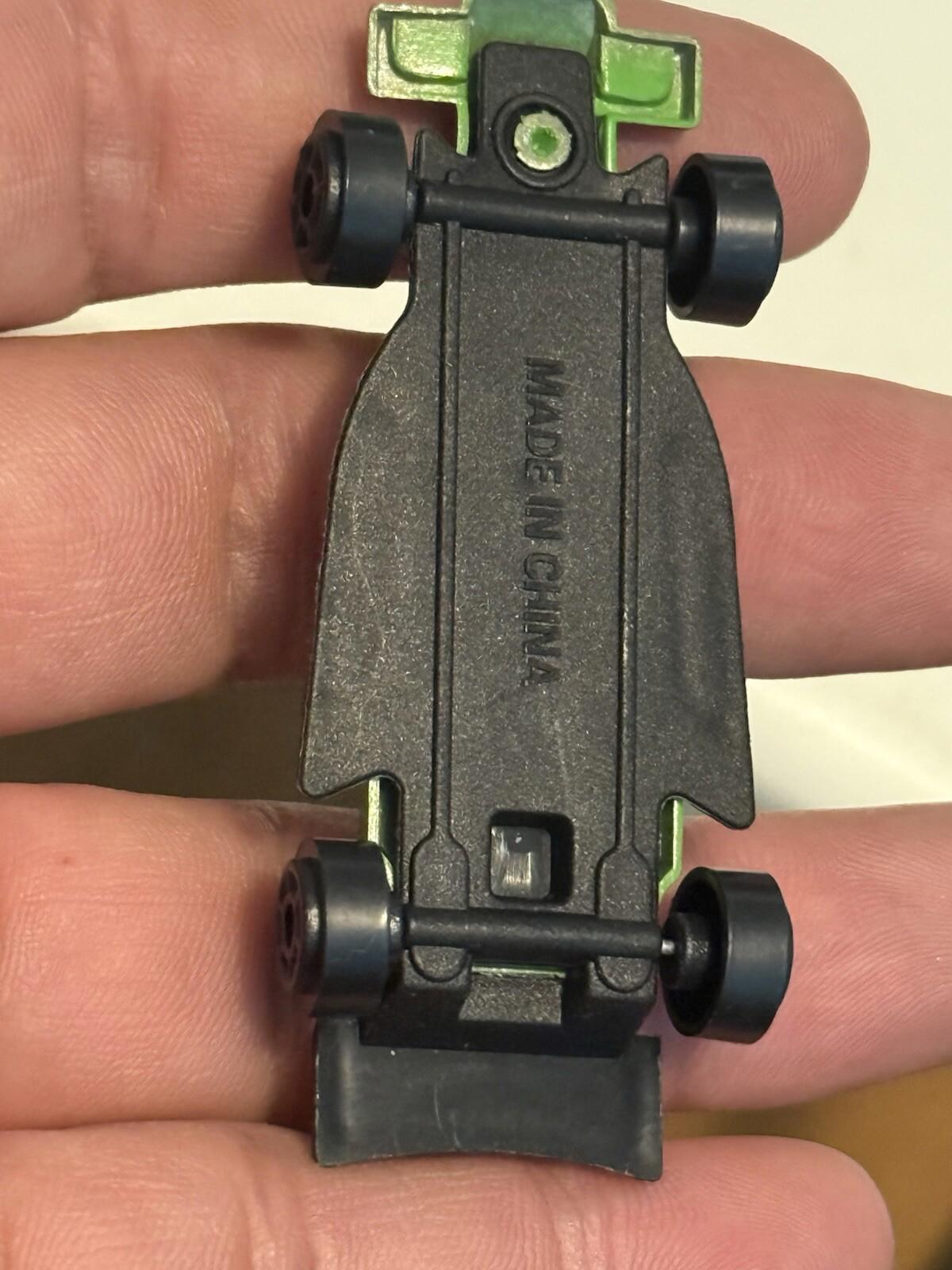 Vintage Toy Car - Green Plastic Sports Model w/ Flames, Made in China Miniature