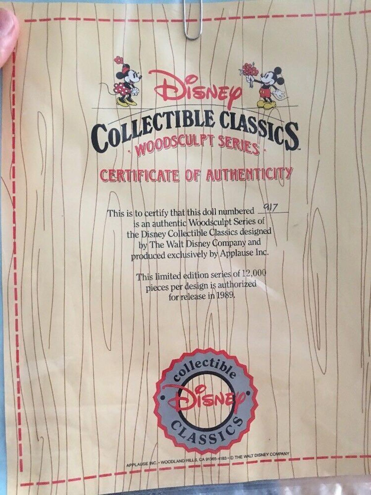 Mickey + Minnie Mouse Disney Collectible Classics Woodsculpt Series By Applause