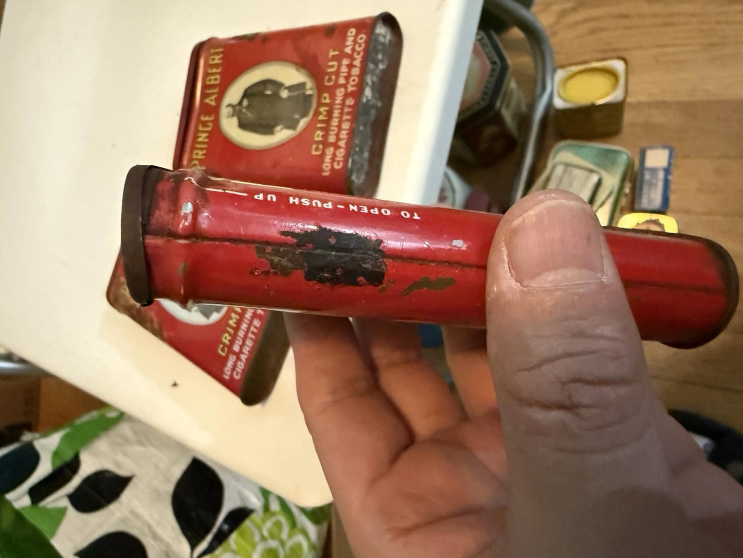 3  Prince Albert Crimp Cut Tobacco Hinged Pocket Tin - 1.5oz Empty Tins