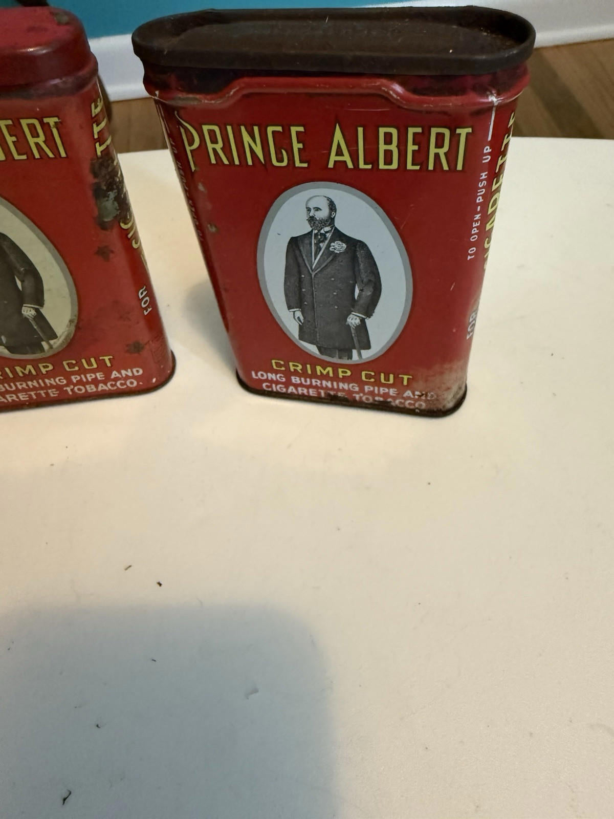 3  Prince Albert Crimp Cut Tobacco Hinged Pocket Tin - 1.5oz Empty Tins