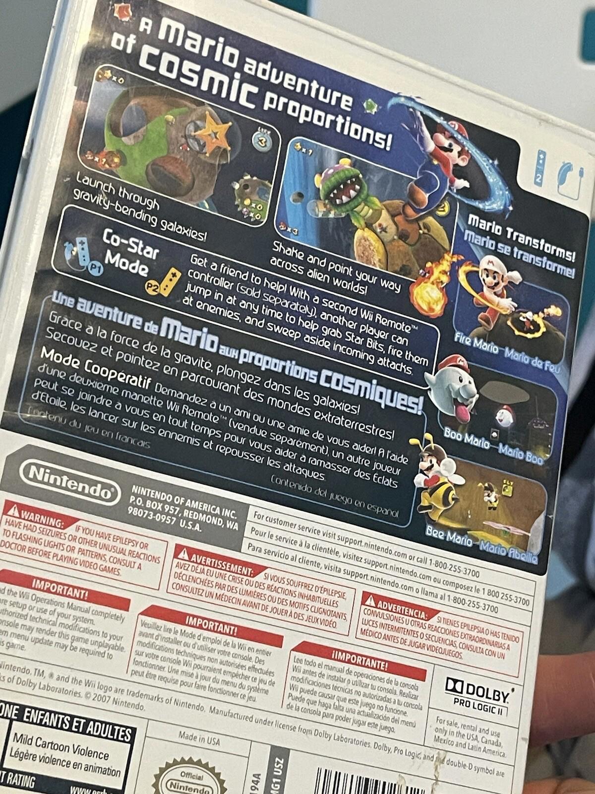 GameStop Case Nintendo Wii SUPER MARIO GALAXY Game With Case No Manual