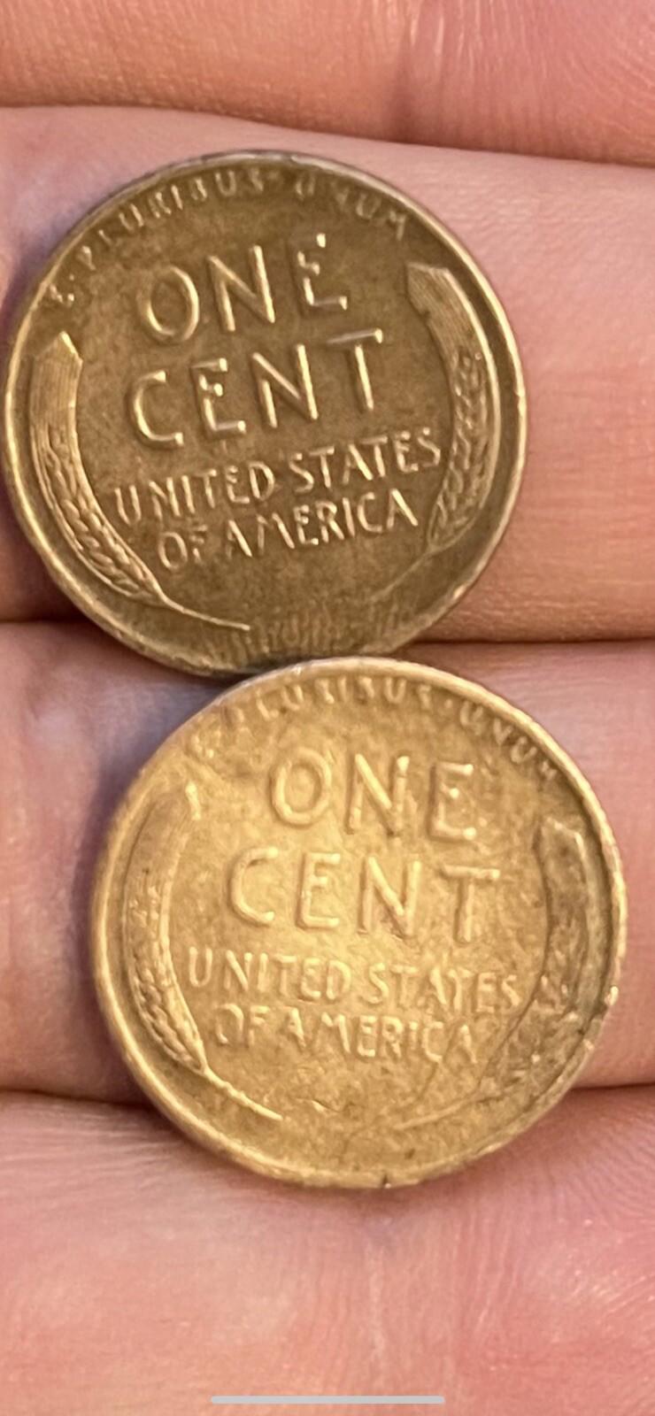 x2 one cent penny’s  1942 , 1945