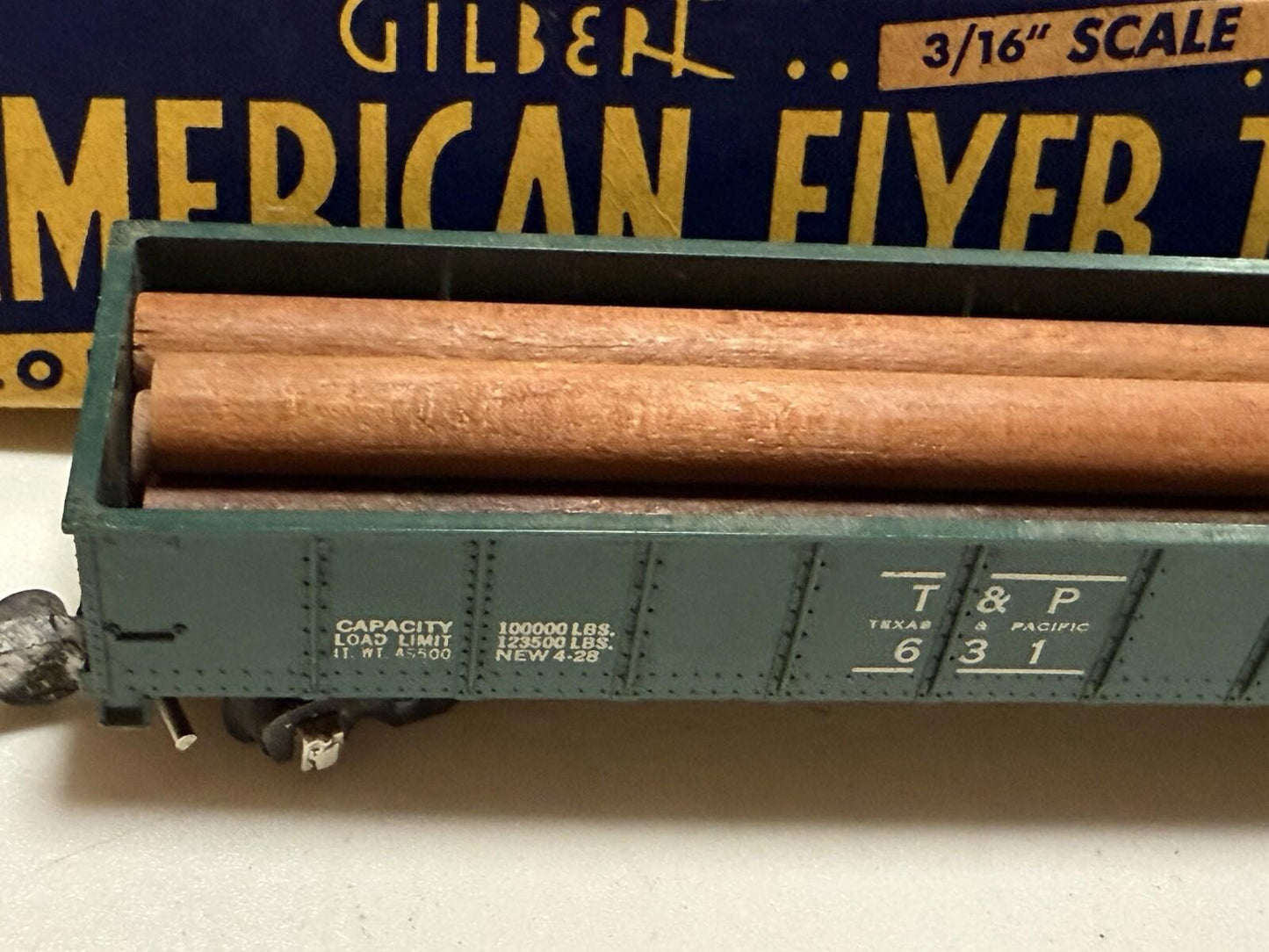 Vintage S Gauge American Flyer #631 T&P Texas & Pacific Gondola In Box