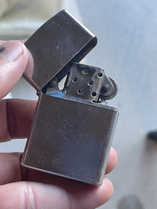 VINTAGE KALAN FLIP TOP CIGARETTE LIGHTER - PLAIN CHROME Untested