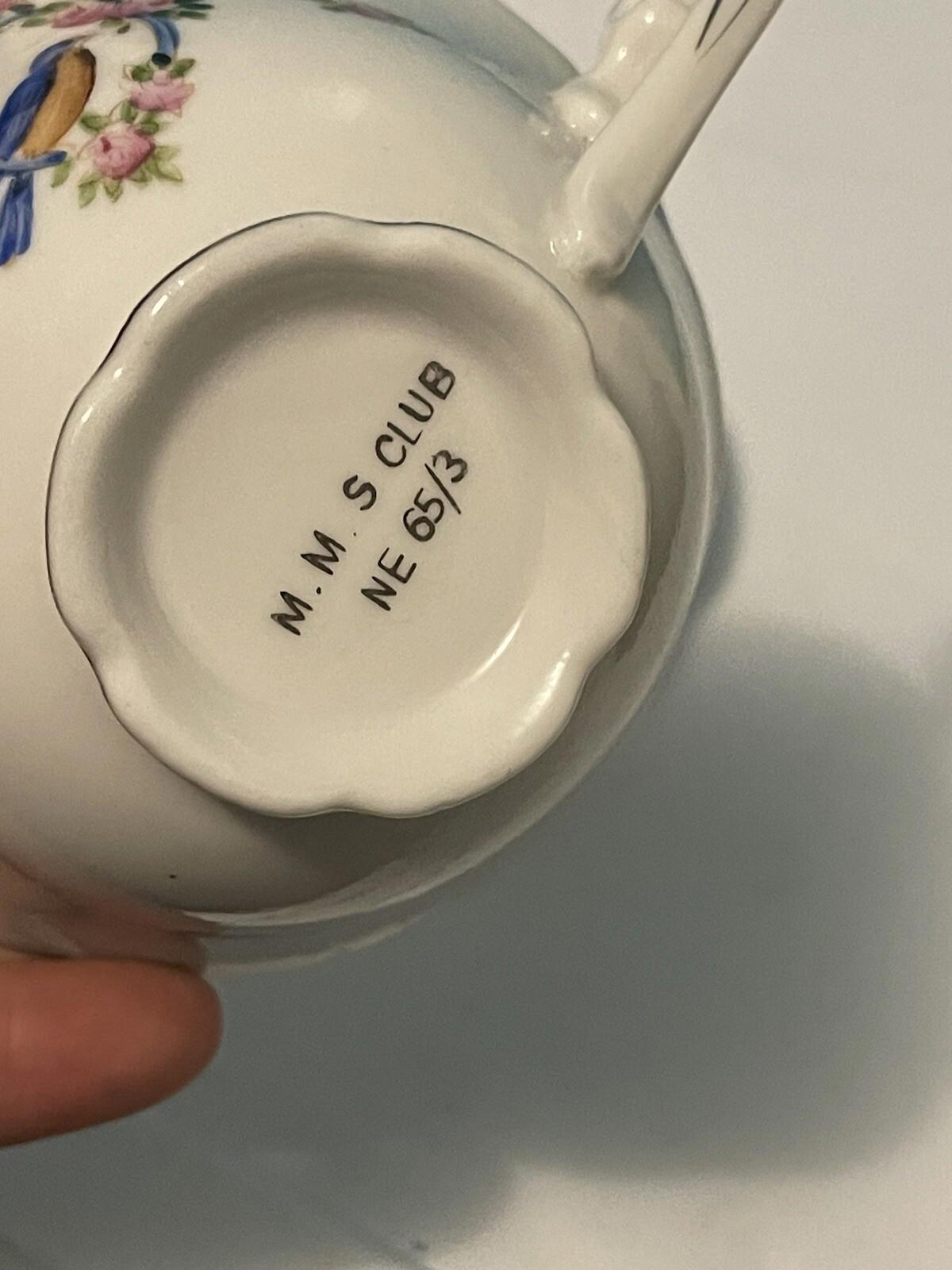 Vintage MMS Club China Fine bone china teacup and sauce