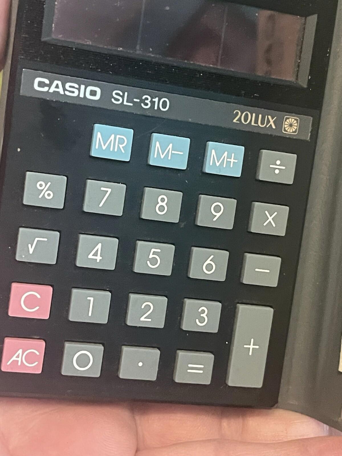 Vintage Casio SL-310 Electronic Calculator Super Solar Cell  20 Lux