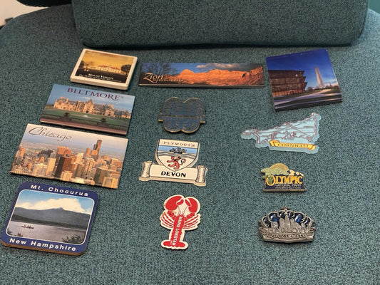 Lot Of 12 Refrigerator Magnets