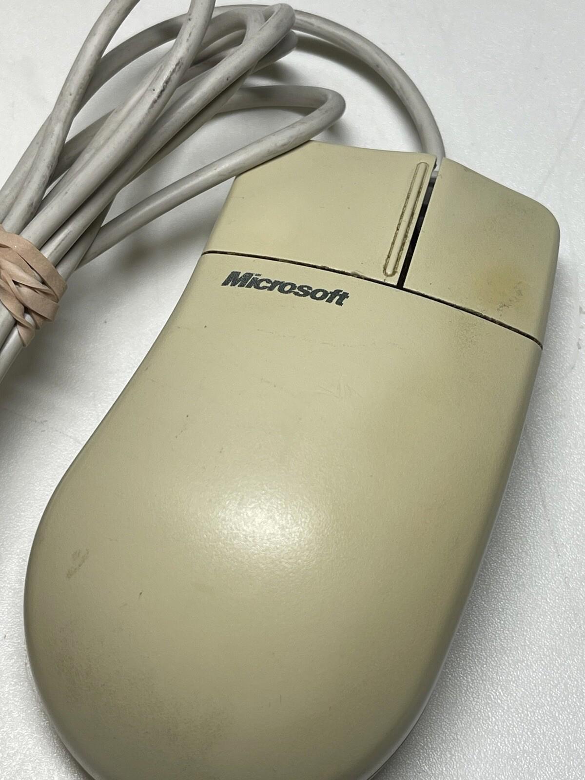 Microsoft Serial Mouse 2.0a Wired Mechanical Roller Ball 2-Button Vintage (21)