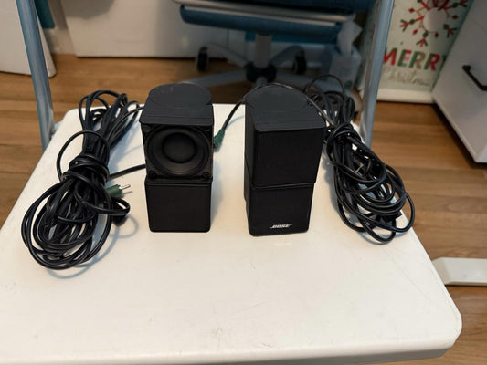 Bose Double Cube Jewel Speaker with Cord, Wire - Black, One Speaker Missing Gril
