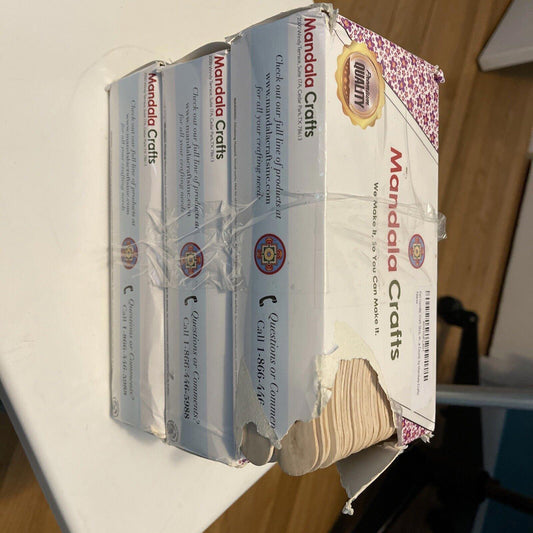 Mandala X3 Boxes Fan Handle Craft Stick Wooden Paddle Kit for Wedding Program(11