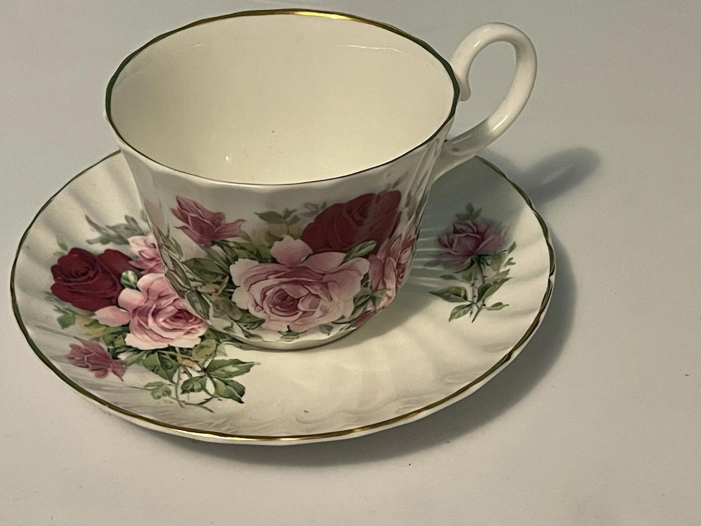 Royal Vale, Bone China Tea Cup and Saucer, Pink Roses