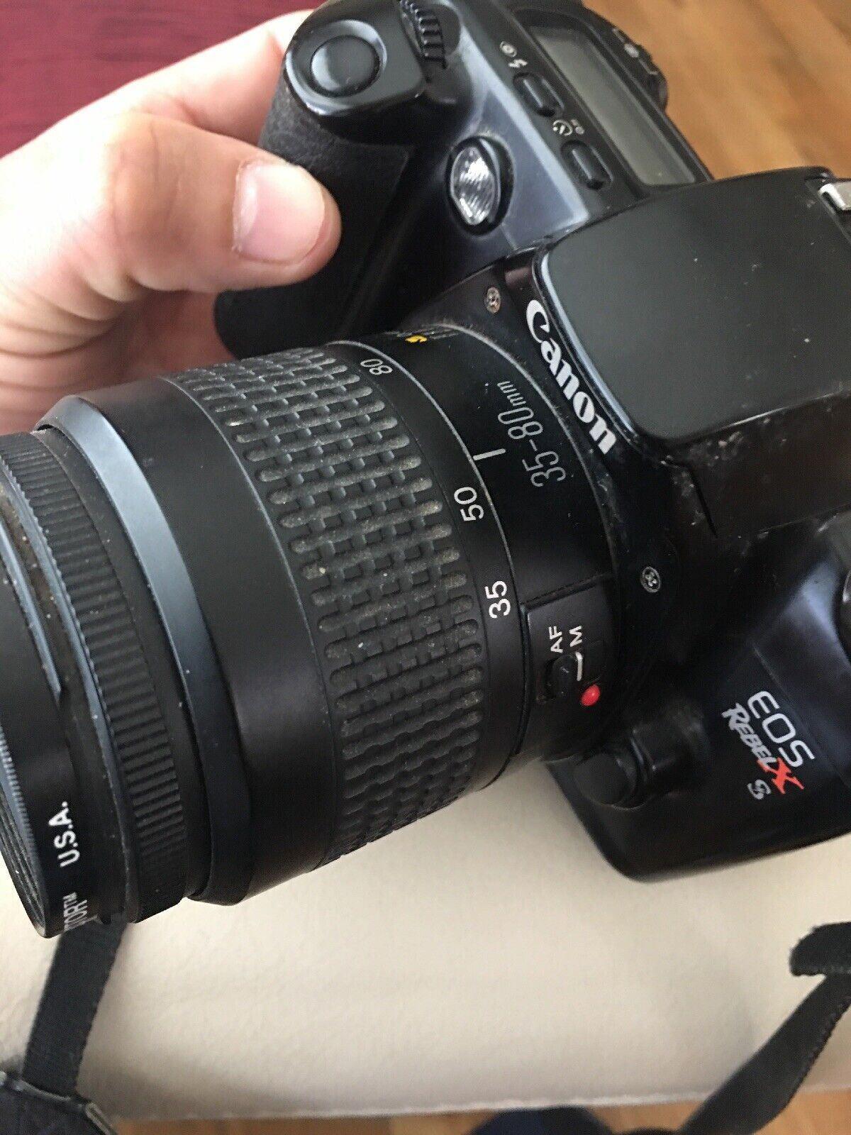 Canon EOS Rebel XS Film Camera 35mm Lens EF 35-80mm f/4 - 5.6  (1)