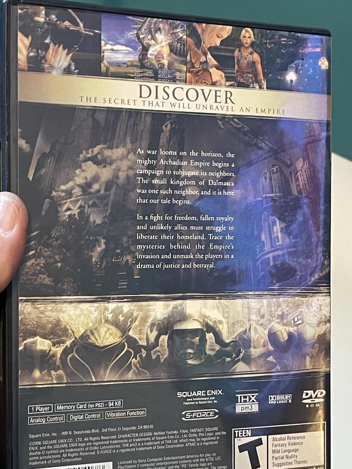 Final Fantasy XII 12 Sony PlayStation 2 PS2 Black Label With Manual