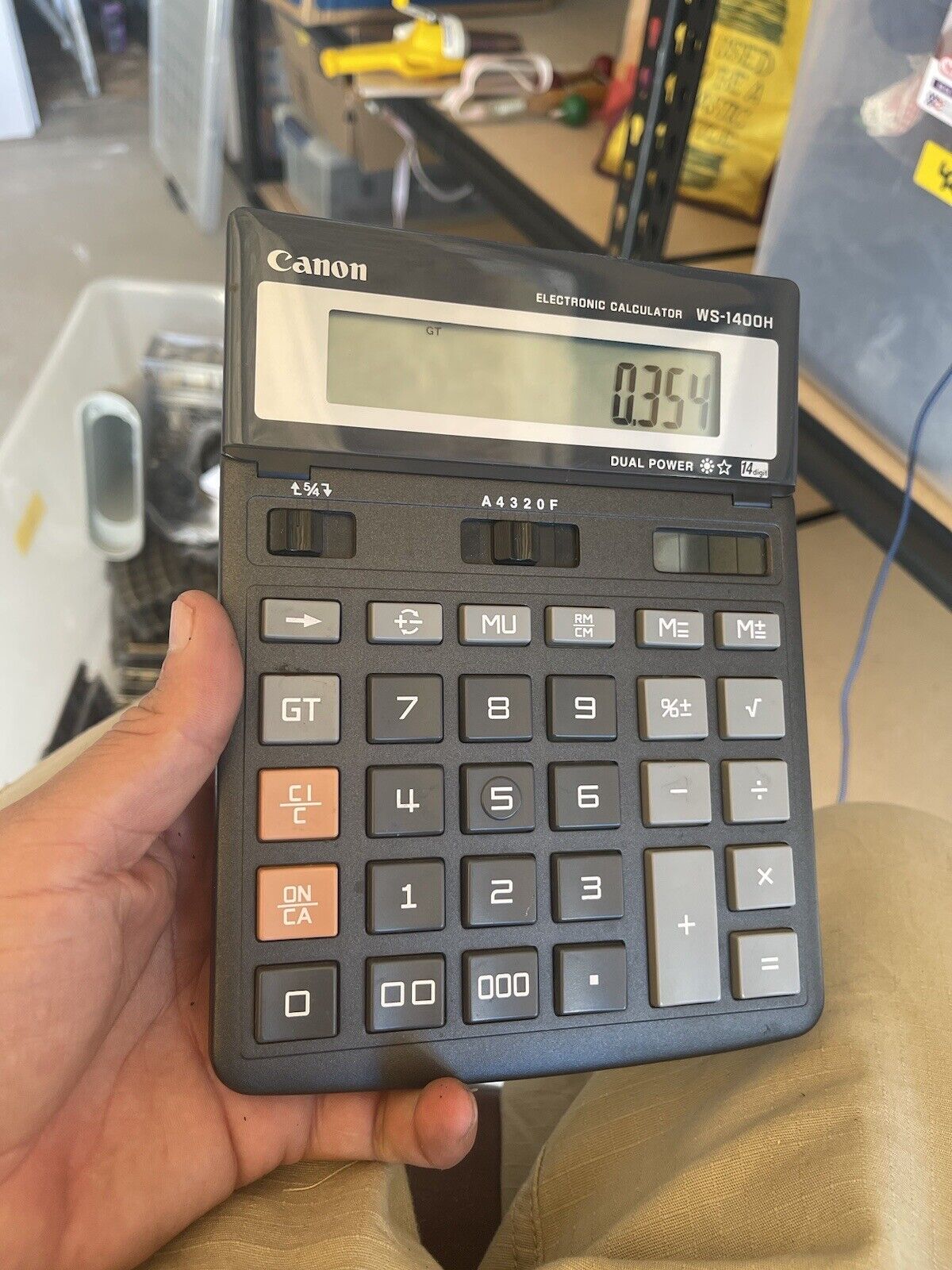 Canon Calculator WS-1400H Dual Power Large buttons
