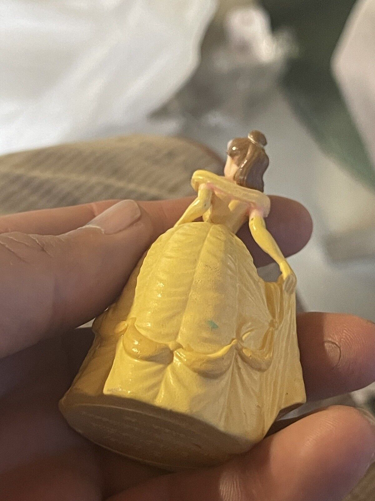 Disney Yellow 4" Resin Princess Belle Woman Girl Figurine Cake Topper