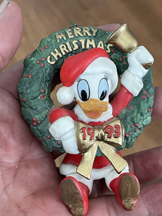 1993 Grolier Disney Daisy Duck Merry Christmas Ornament, Taiwan, Vintage