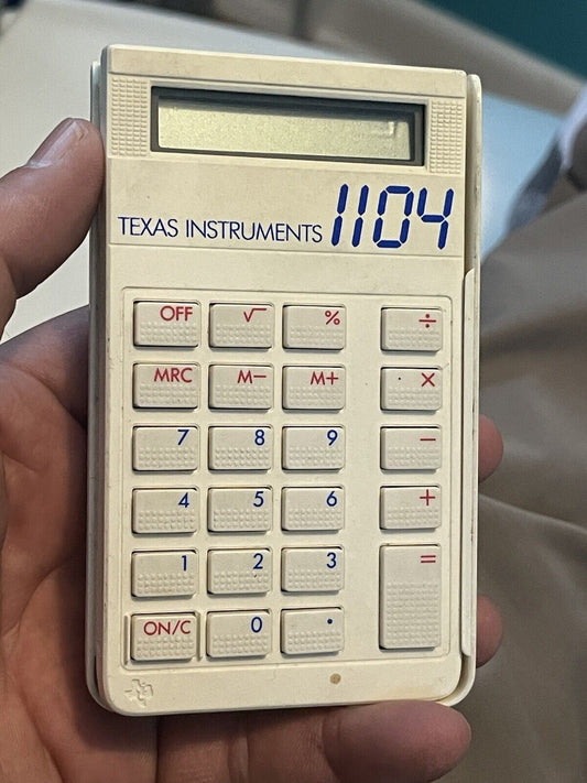 Texas Instruments 1104 Calculator Retro Vintage 80s  white untested