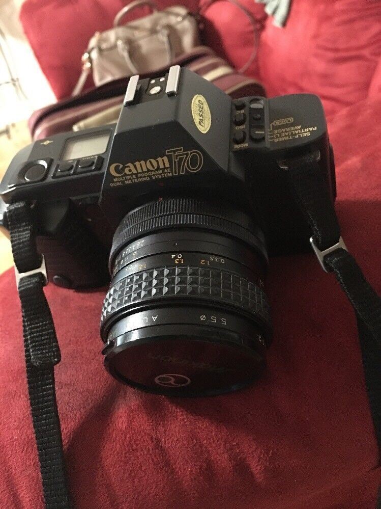 CANON T70 BLACK, With Makinon 28mm Lens