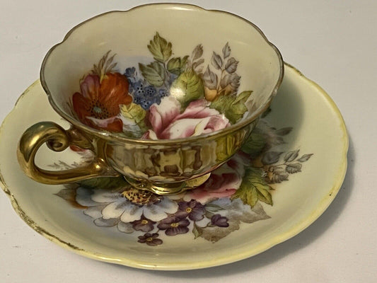 Beautiful Tea Cup and Saucer - Made in Occupied Japan - Hand painted