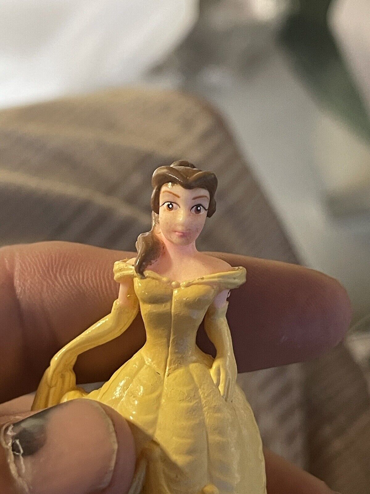 Disney Yellow 4" Resin Princess Belle Woman Girl Figurine Cake Topper