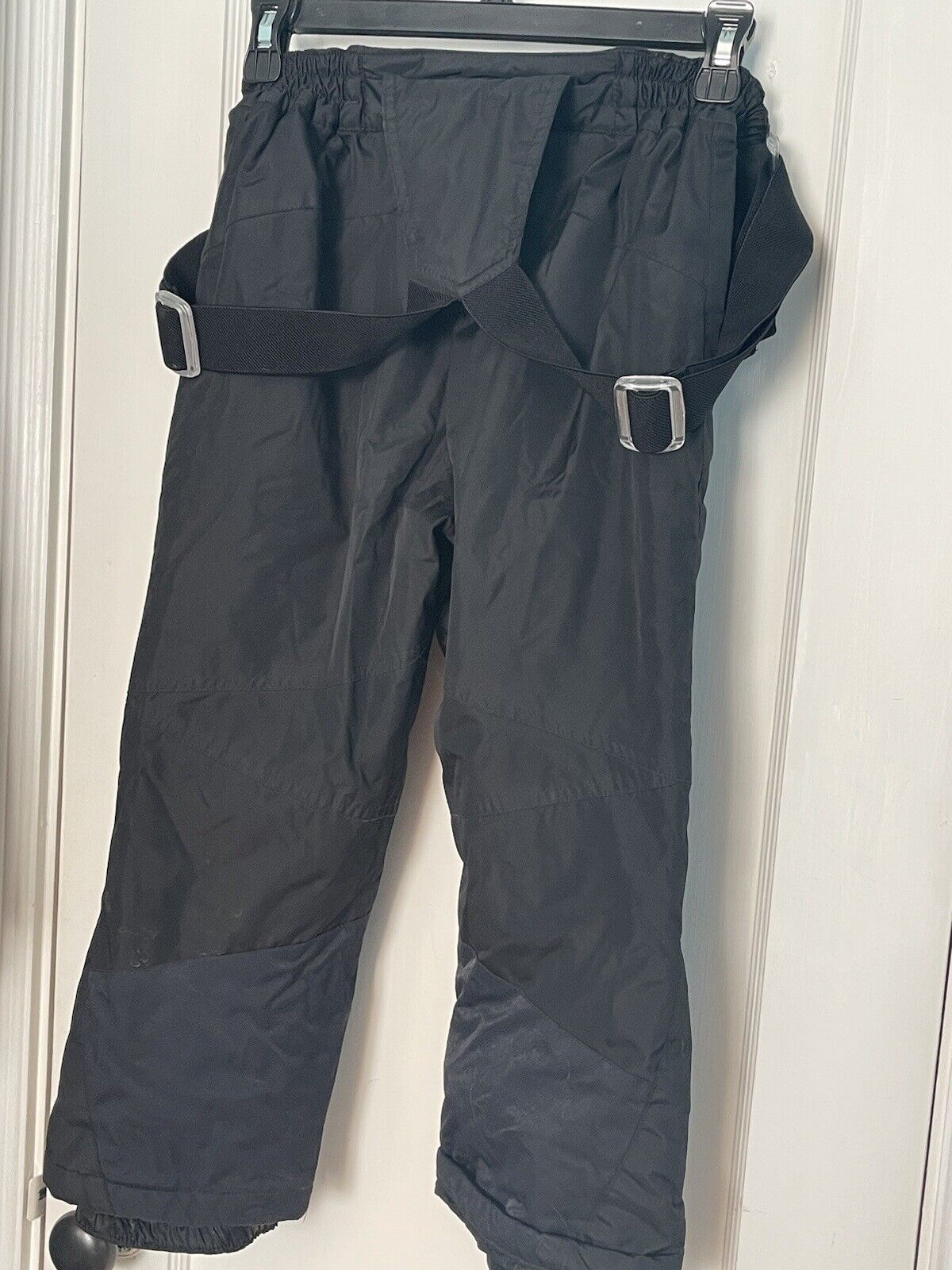 32 DEGREES WEATHERPROOF GIRLS XS 5/6 BLACK SNOW SKI PANTS ZIP OFF SUSPENDER