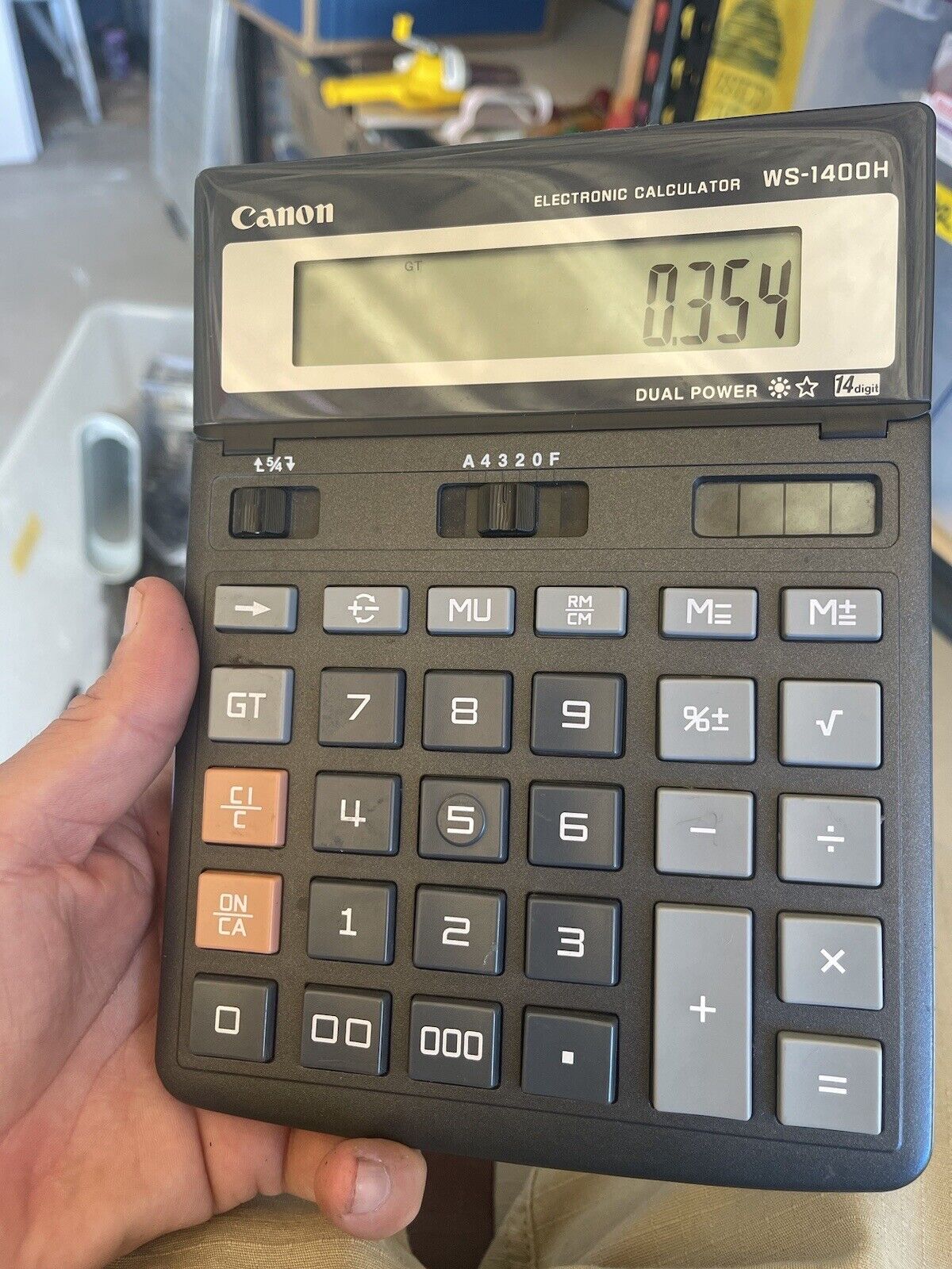 Canon Calculator WS-1400H Dual Power Large buttons