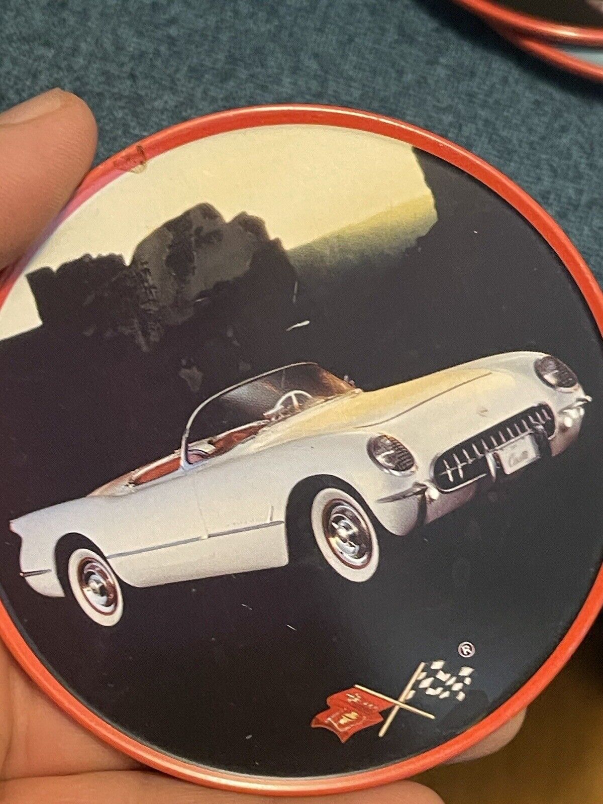 Chevrolet Corvette Bel Air 3 Coaster Set Tin Canister