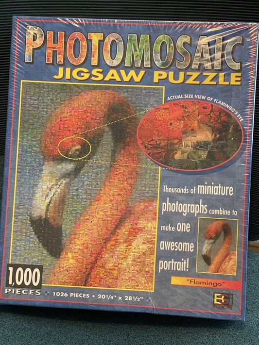 Photomosaic Flamingo Robert Silvers 1000 Pc Puzzle Buffalo Games Sealed