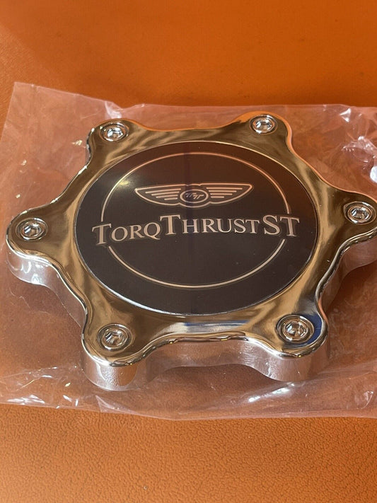 American Racing TorqThrust Chrome/Black Custom Wheel Center Caps Set 2