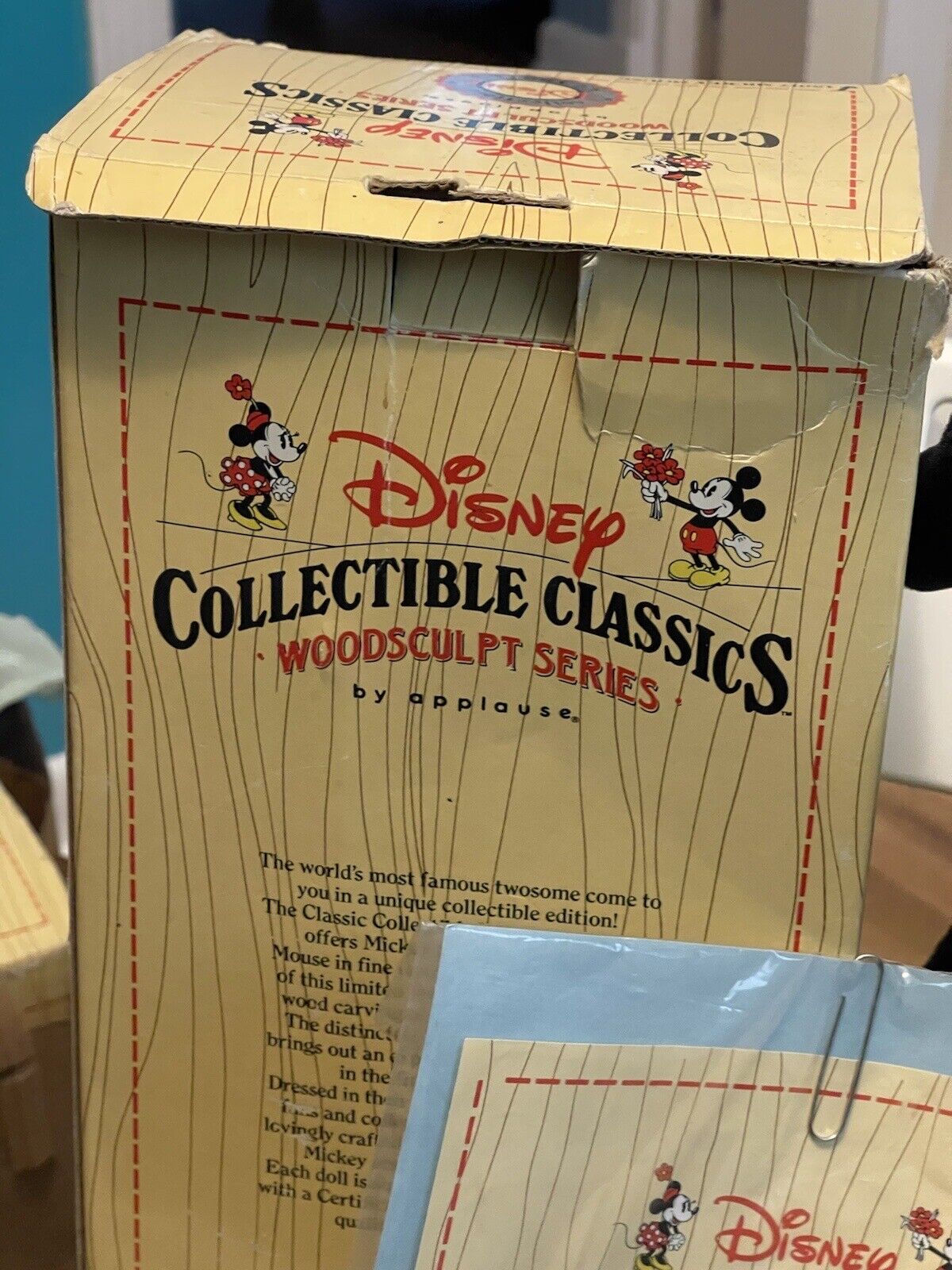 Disney 1989 Collectible Classics Woodsculpt Series Applause Mickey Mouse #15017