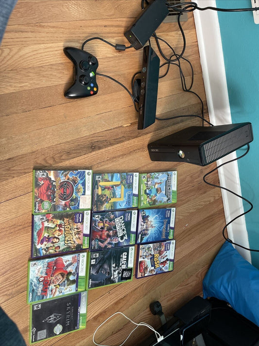 xbox 360 bundle , kinect , controller , 10 games, 4gb