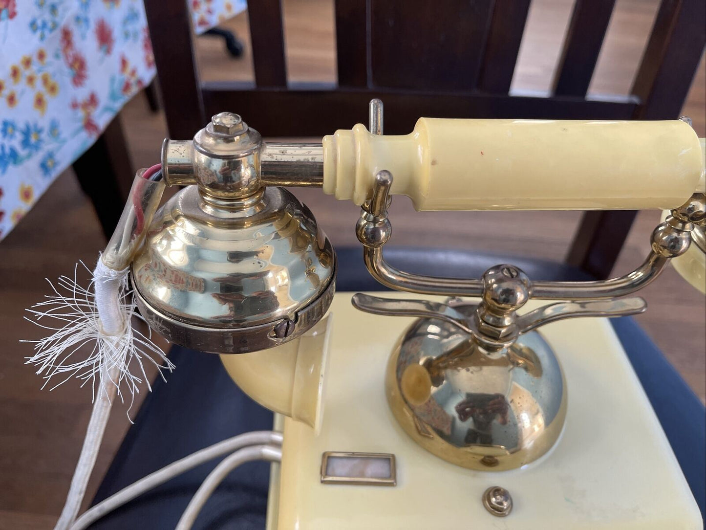 Vintage 1972 Fold A Fone Inc Brass Base Table Telephone , (11)