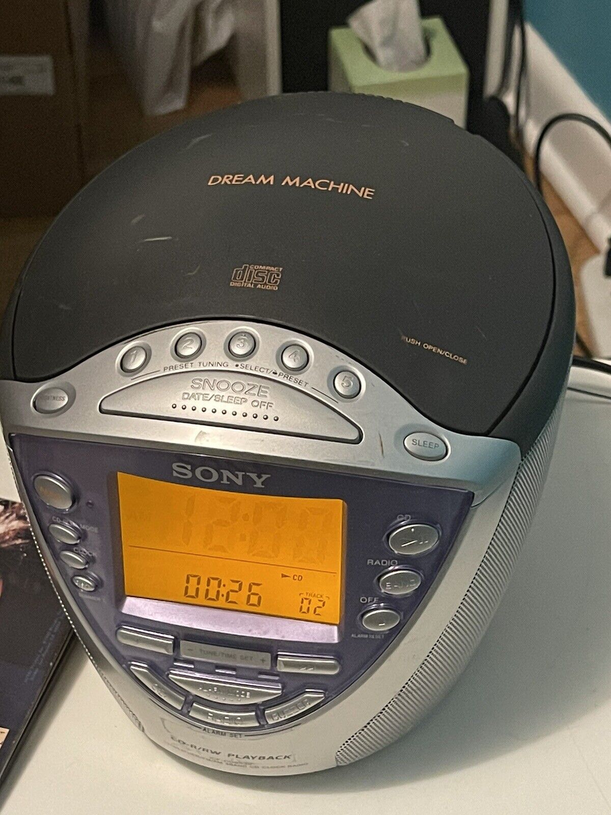 Sony Dream Machine CD Clock ICF-CD853V Weather / FM/AM Radio /