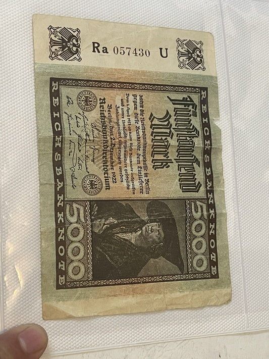 Banknote, Germany, 5000 Mark, 1922, 1922- U