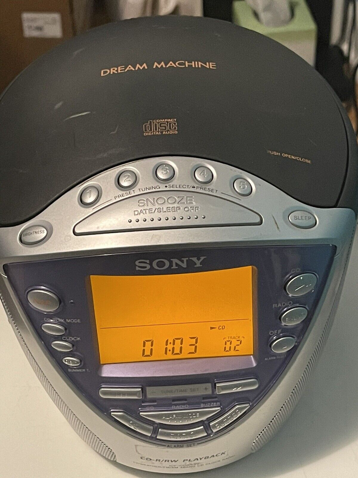 Sony Dream Machine CD Clock ICF-CD853V Weather / FM/AM Radio /