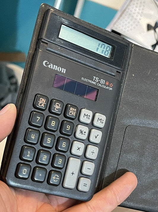 Vintage CANON Tilt Display, Dual Power; Solar or Battery, TS-81 Calculator