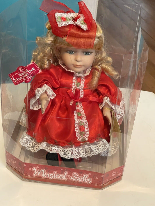 COLLECTORS CHOICE SERIES PORCELAIN MUSICAL DOLL  NEW OPEN BOX