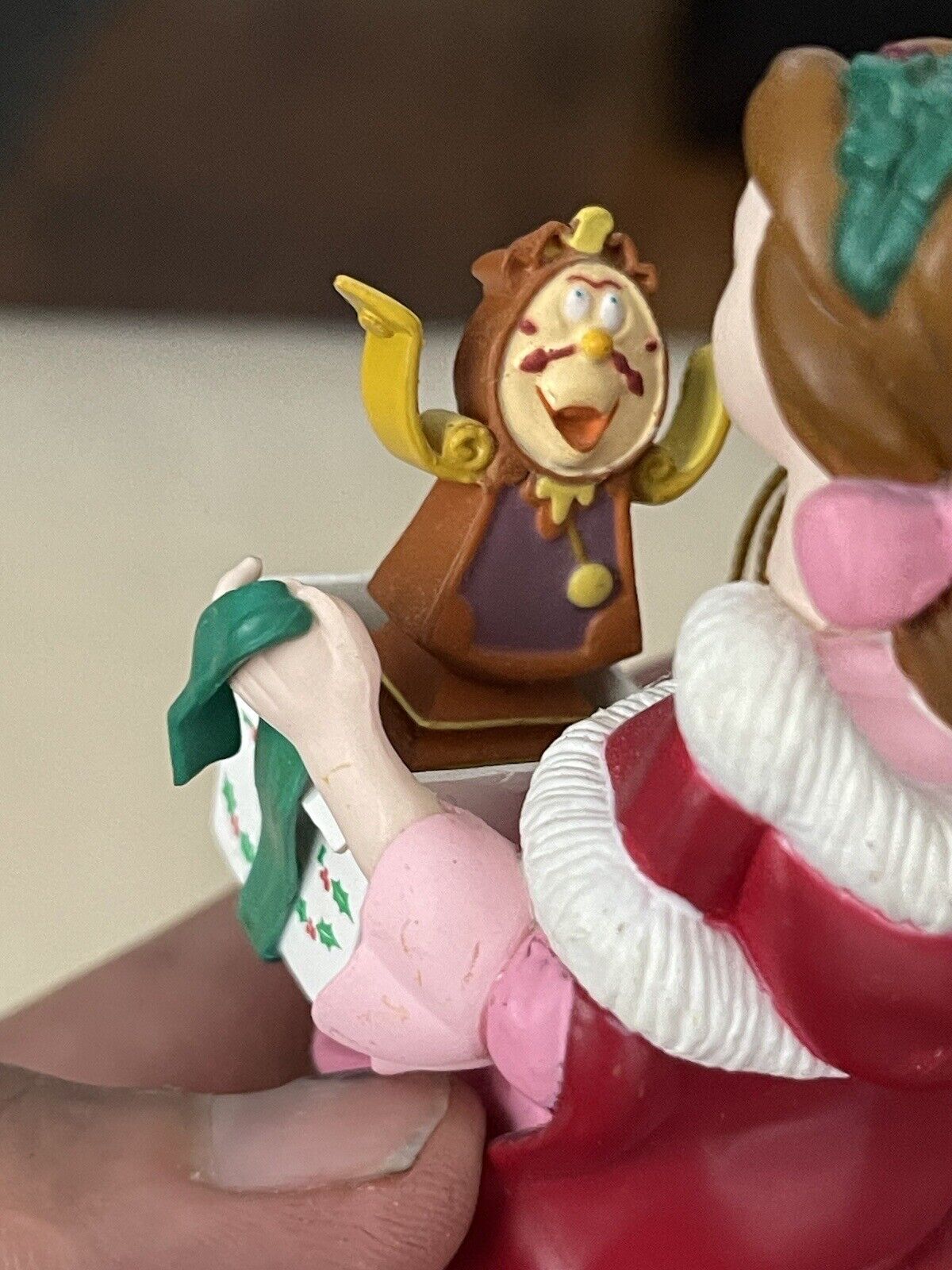 DISNEY BELLE & COGSWORTH BEAUTY AND THE BEAST CHRISTMAS ORNAMENT