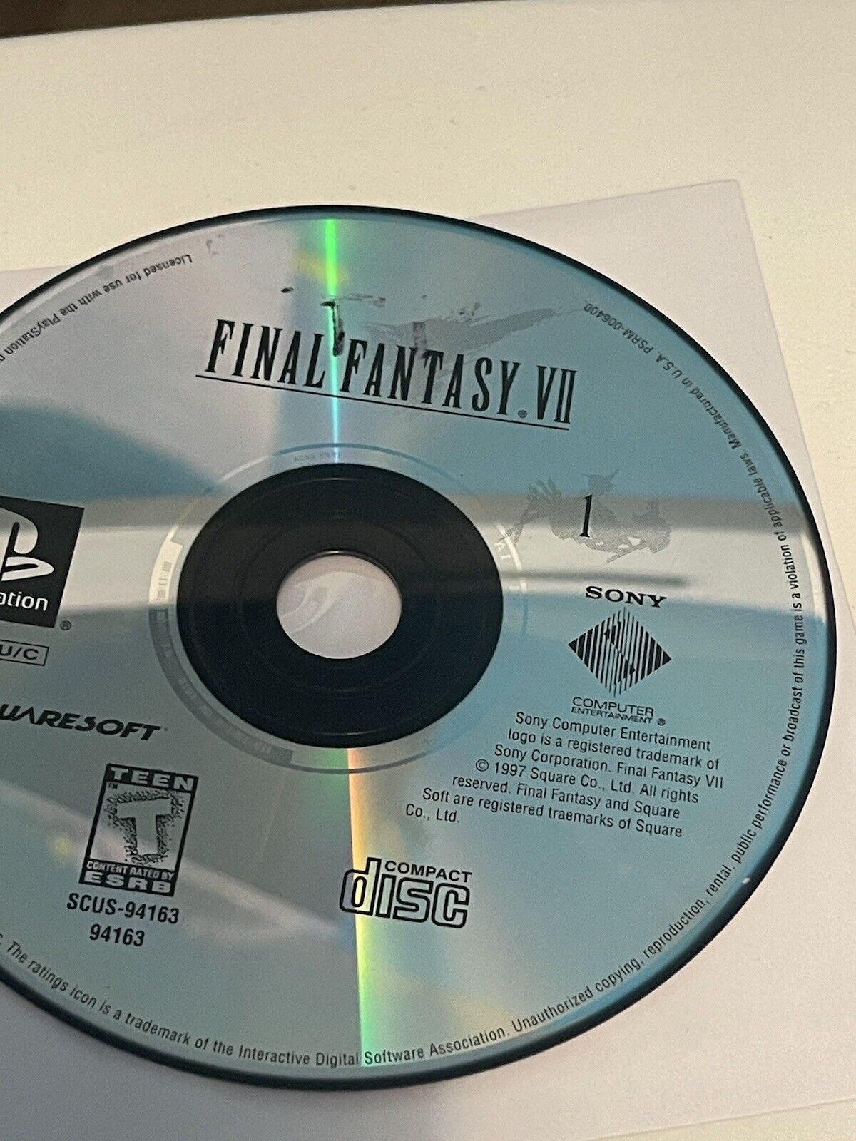 Final Fantasy VII PS1 (PlayStation) Discs 1 2 & 3 DISCS ONLY Untested