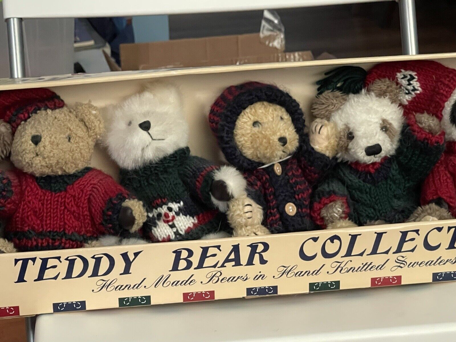 HugFun 7 Teddy Bear Collection in Hand Made in Knitted Sweaters - New