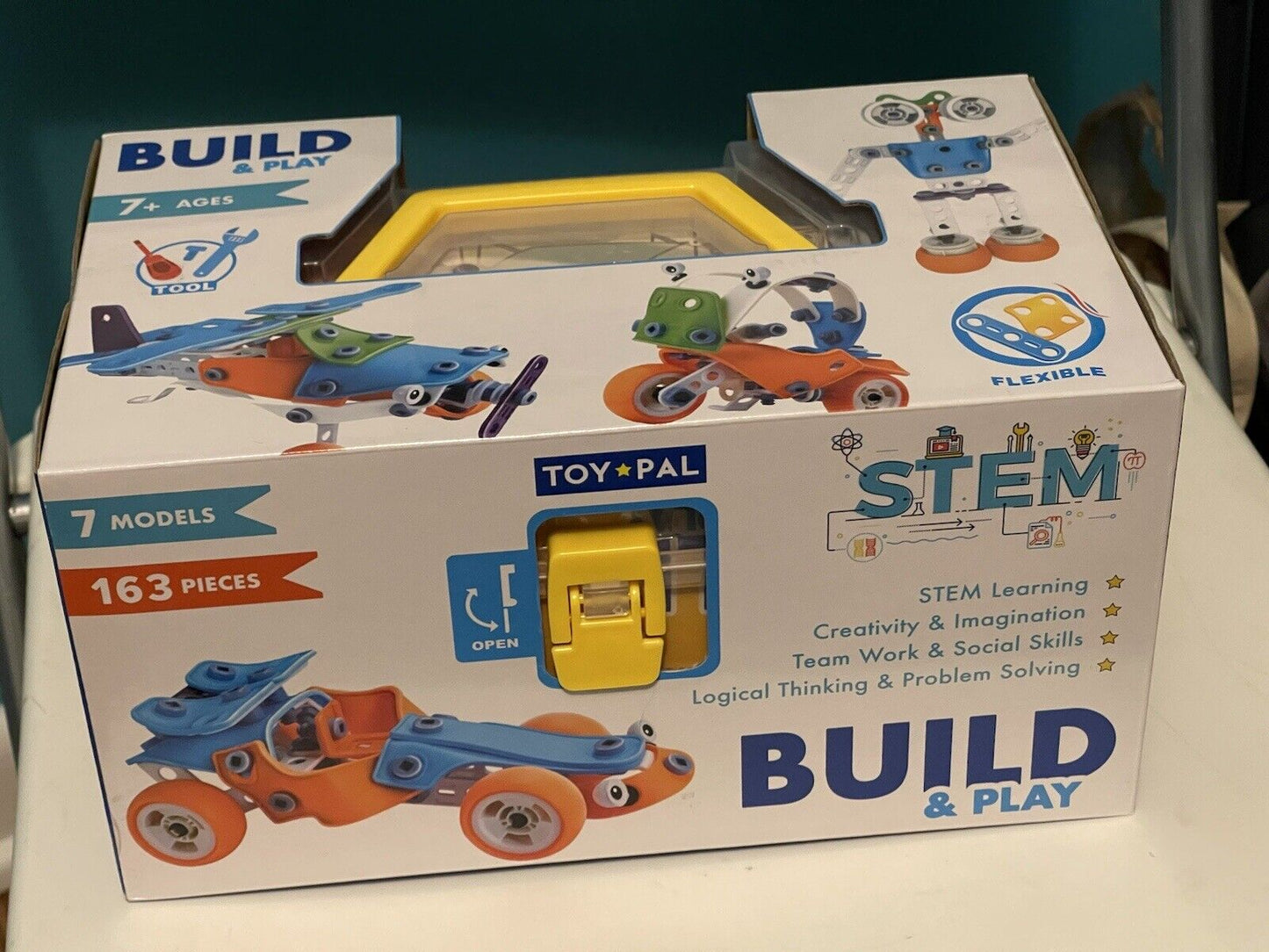 NEW IN BOX STEM Building Toys  7 Models Kit STEM TOY 163 PIECES  W/CASE