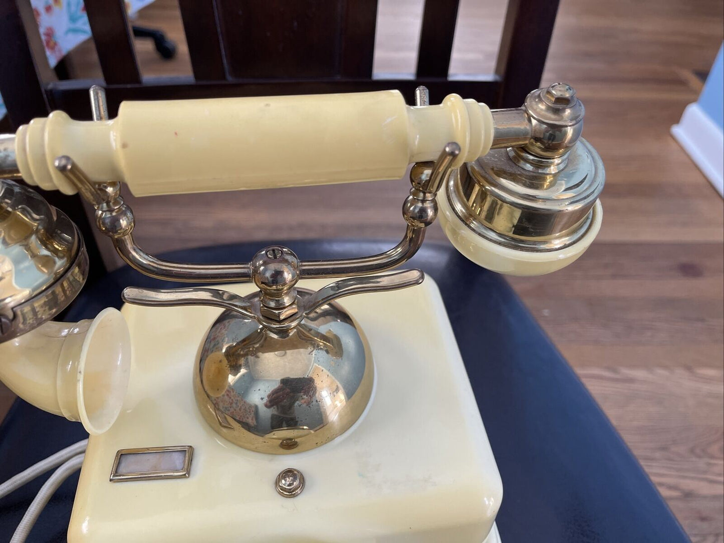 Vintage 1972 Fold A Fone Inc Brass Base Table Telephone , (11)