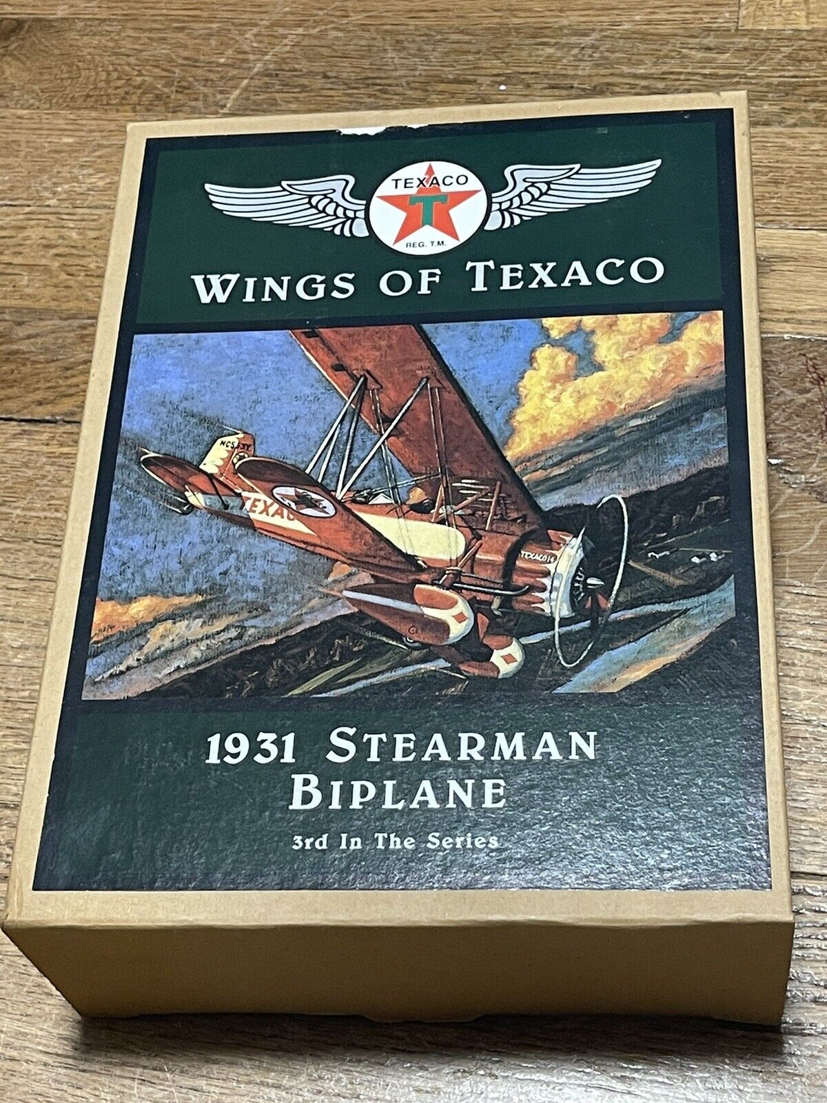 Ertl F121 1:43 Wings of Texaco 1931 Stearman 4D Bi-Plane Coin Bank 